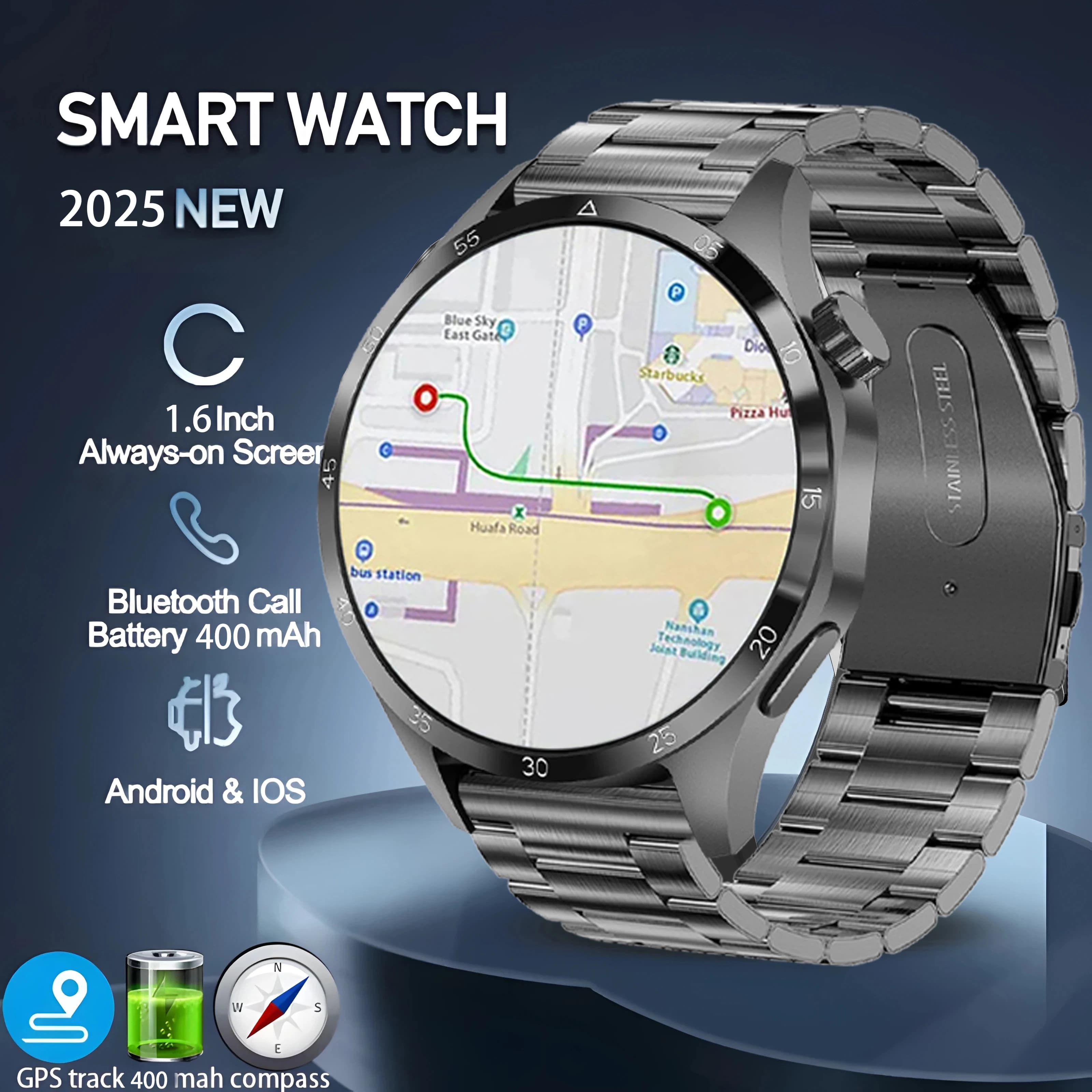 2025 Watch original 4 Pro Man Woman Full Touch Screen GPS Sport Fitness Men's Watch IP67 Waterproof Bluetooth for Android IOS NWE