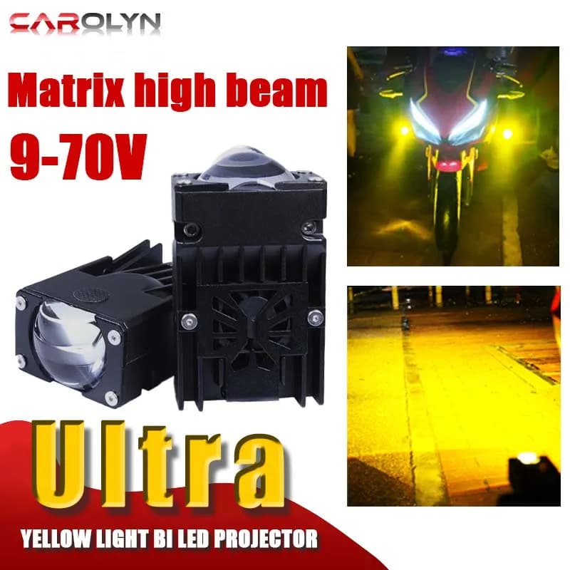 Carolyn 2 pezzi faro per proiettore a LED mini luce di guida griglia automobilistica fari a LED lente di proiezione per moto impermeabile
