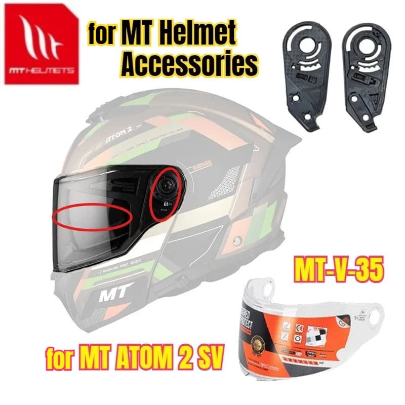 CALDO per MT ATOM 2 SV Lente per casco moto Originale HD Ransparent MT-V-35 Flip Up Accessori per casco Base per casco Accessori