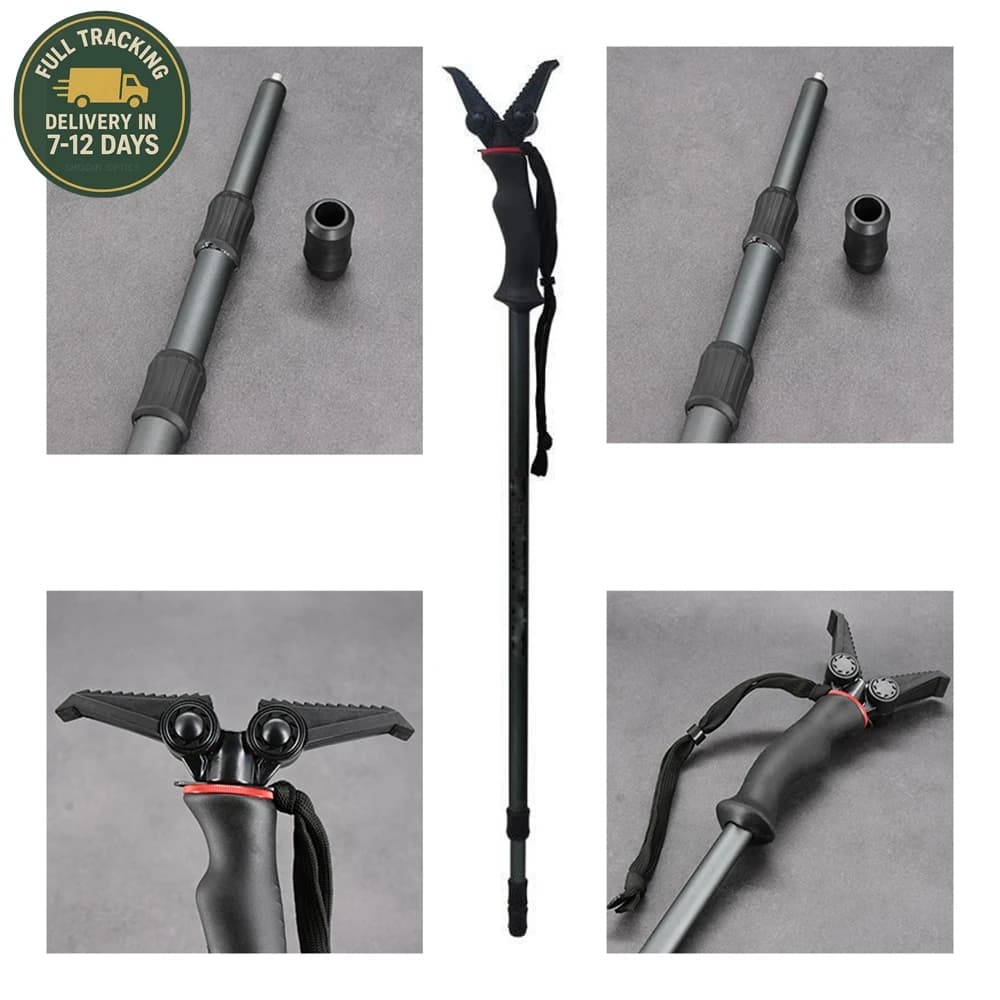 Exterior monopoly Trekking poles Mountaineering pole Hunting support Trekking poles adjustable in height Foldable
