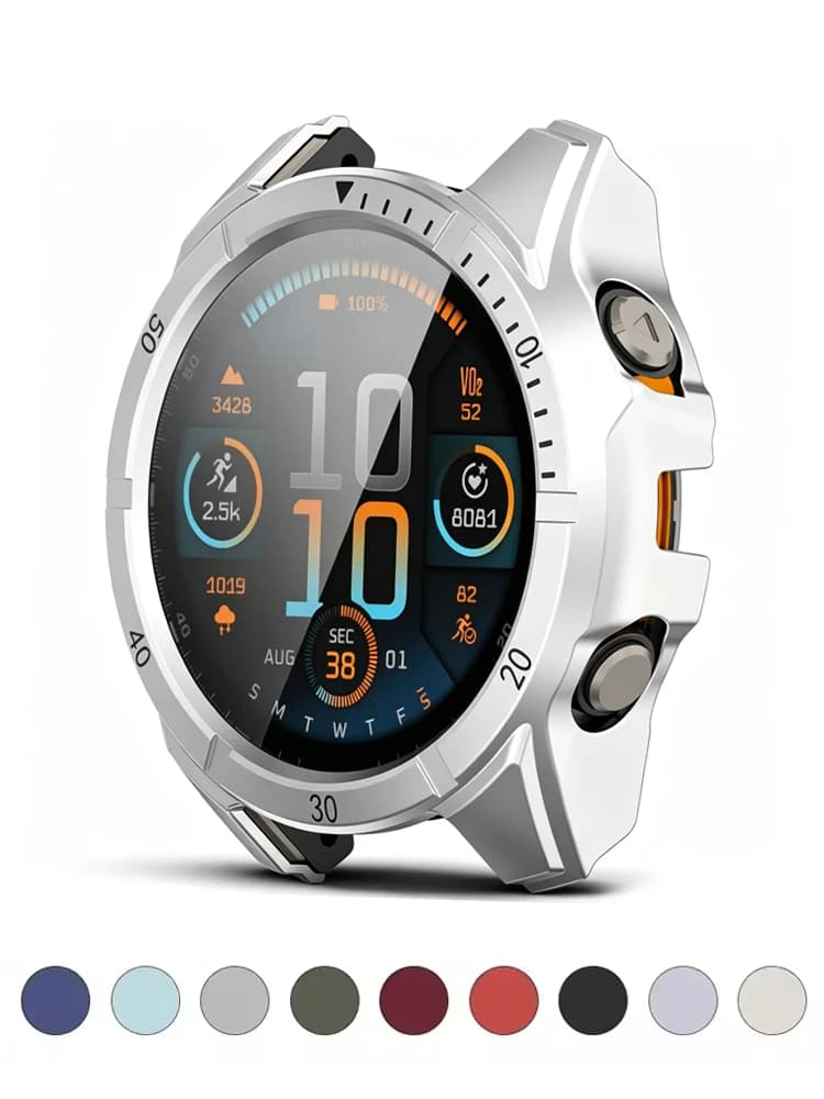 PC Scale Case for Garmin fenix 8 Screen Protector 43MM 47MM 51MM Bumper Tempered Glass Full Coverage Fenix 8 Watch Protective