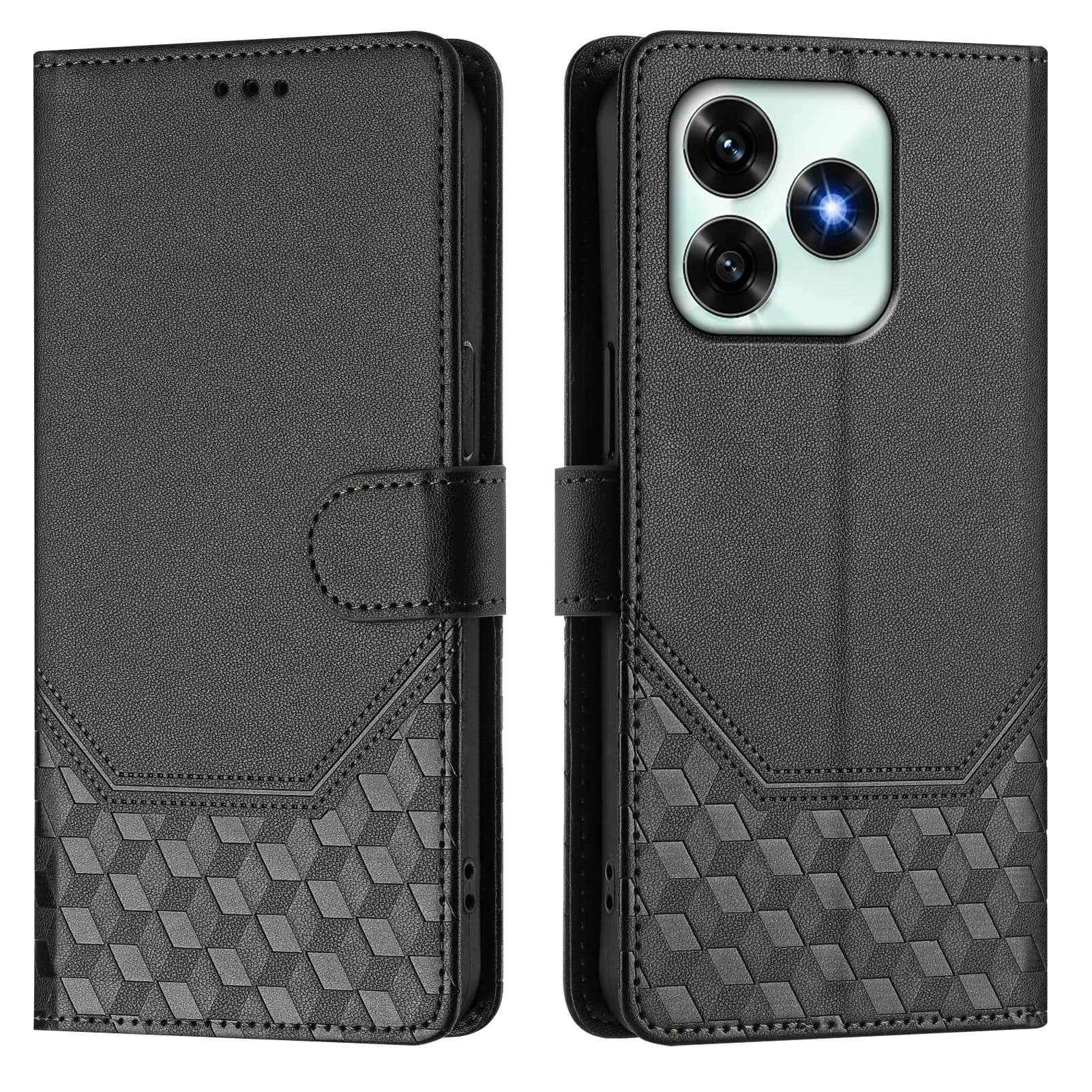 Custodia a Libro in Pelle con Motivo 3D e Slot per Carte, Cover Flip per Huawei Honor X5C X6C X8C X6B X7A X8 X8B X9C X30 X40 X40i