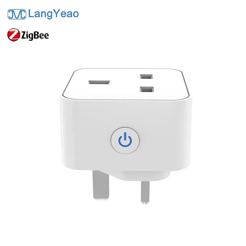 LangYeao 16A 20A Smart Plug Zigbee with energy monitoring function, can be used with Alexa Google Home, supports timer,