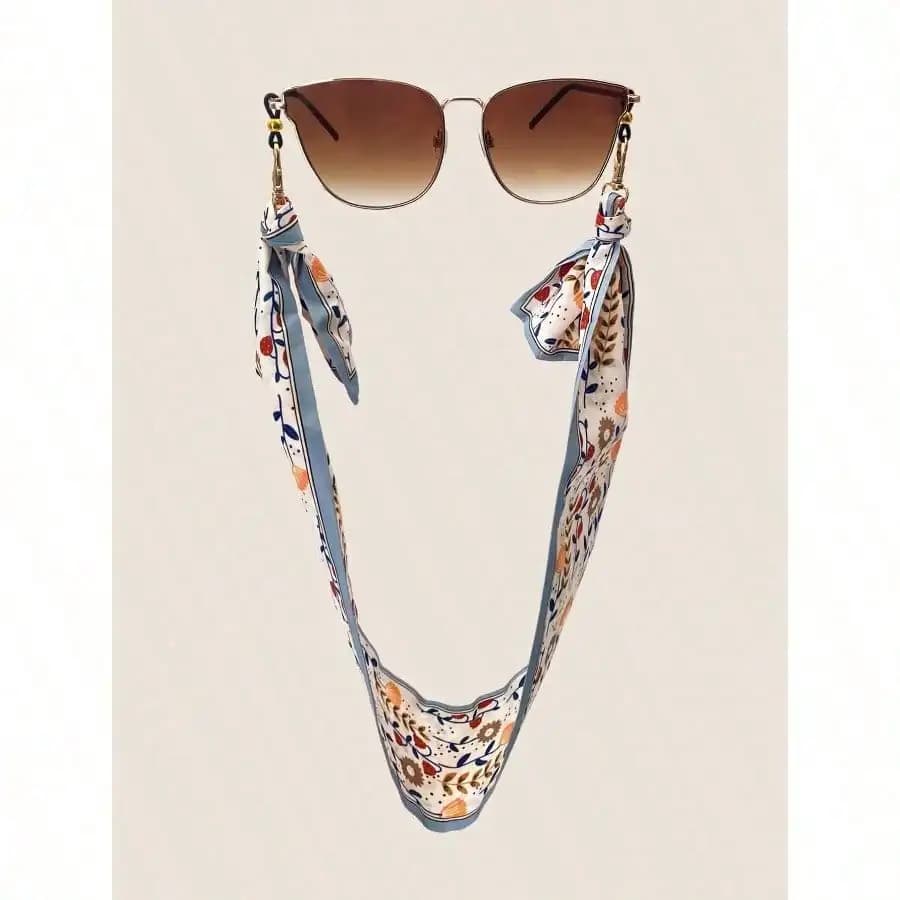 1 cinturino alla moda anti-smarrimento per occhiali, occhiali da sole antiscivolo, catena per occhiali, montatura per occhiali, accessori per occhiali da donna, nastro in seta fluida, corda per occhiali a doppio uso, corda per occhiali da appendere, catena per occhiali.