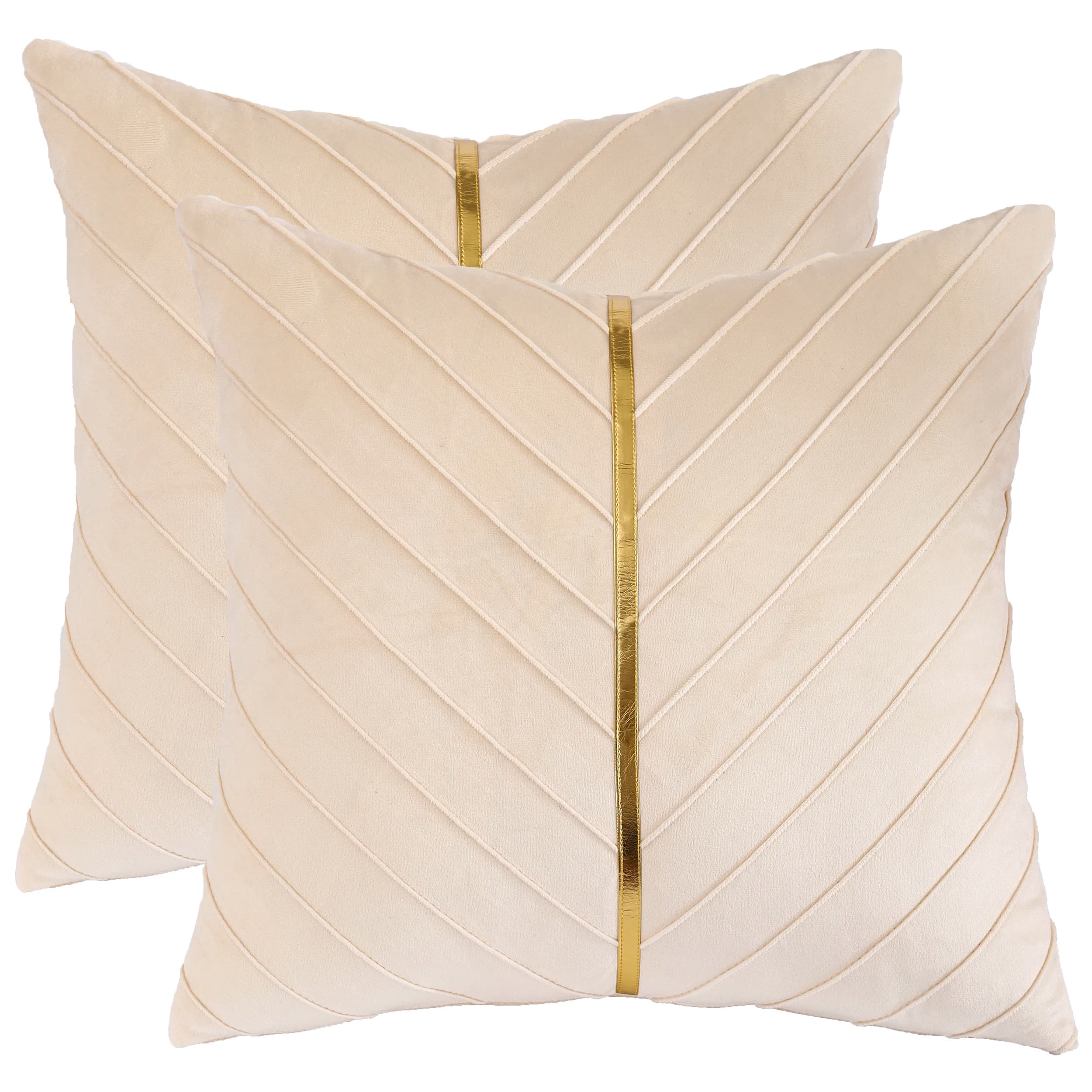 2 velvet cushion covers 18x18 pack of 2 with decorative pillowcase for golden leather sofa cover for modern luxury pillows