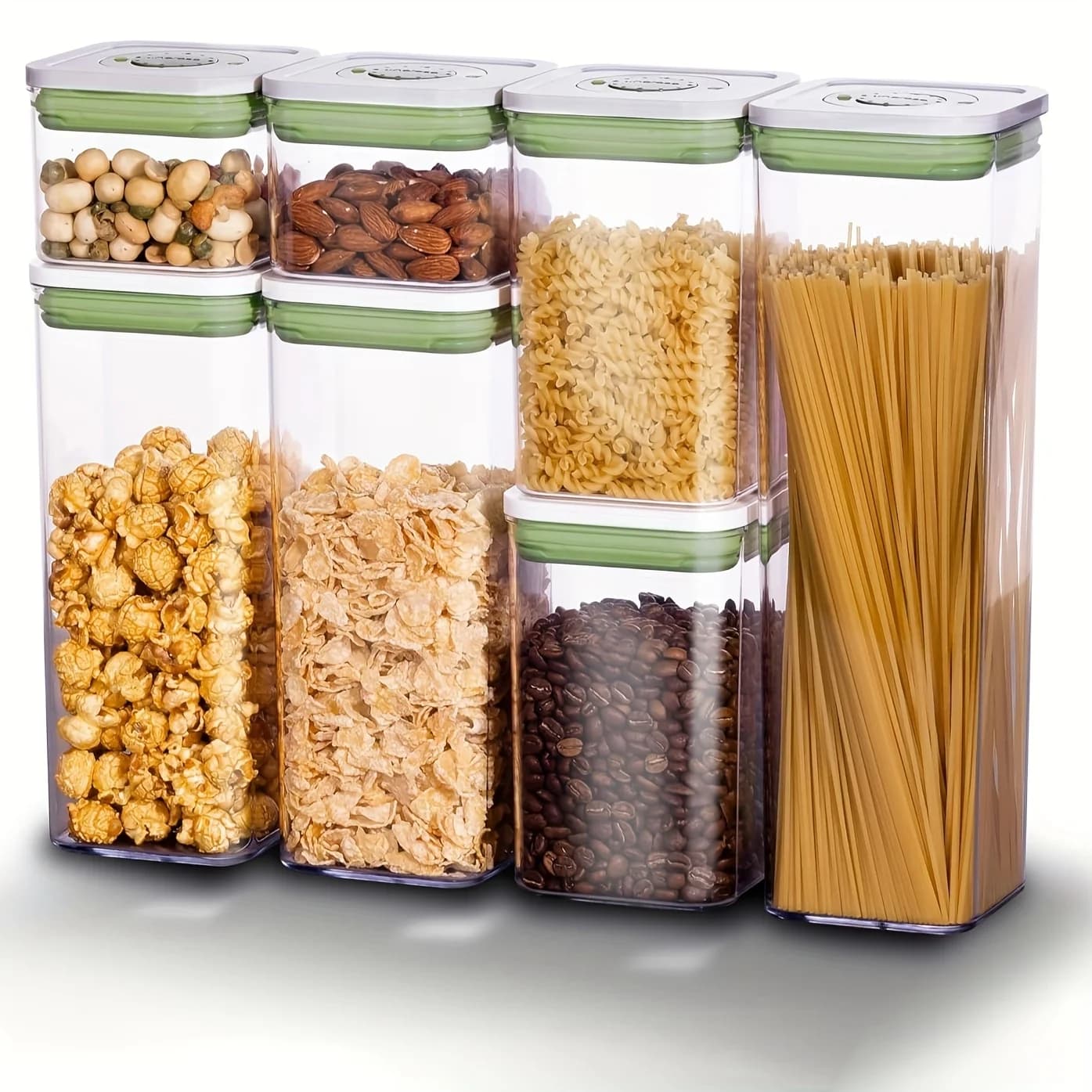 Airtight Food Storage Containers with Date Recording Lids, Stackable Plastic Storage Containers Set Of 7, Dry Cereal