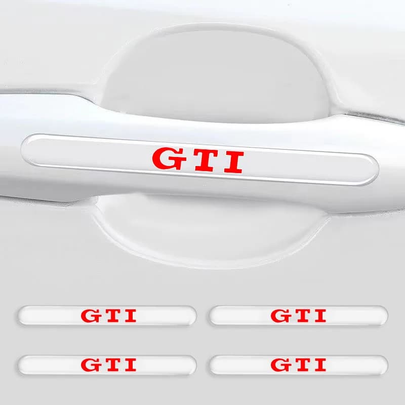 4PC Car Door Handle 3D Sticker Decoration Protector Film Emblem For Volkswagen Polo Passat B5 B6 B7 T4 T5 Golf 4 5 6 Tiguan GTI