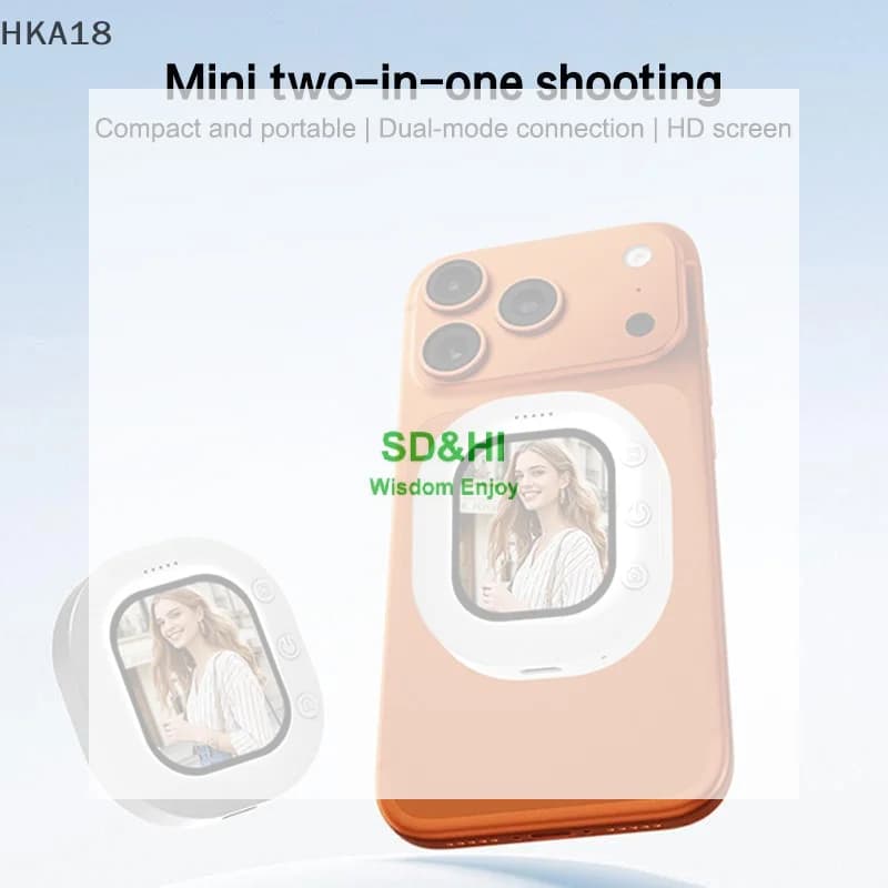Wireless Magnetic Phone Screen Projector Mobile Phone Rear Camera Selfie Video Camera For Vlog Live Selfie Screen Mini