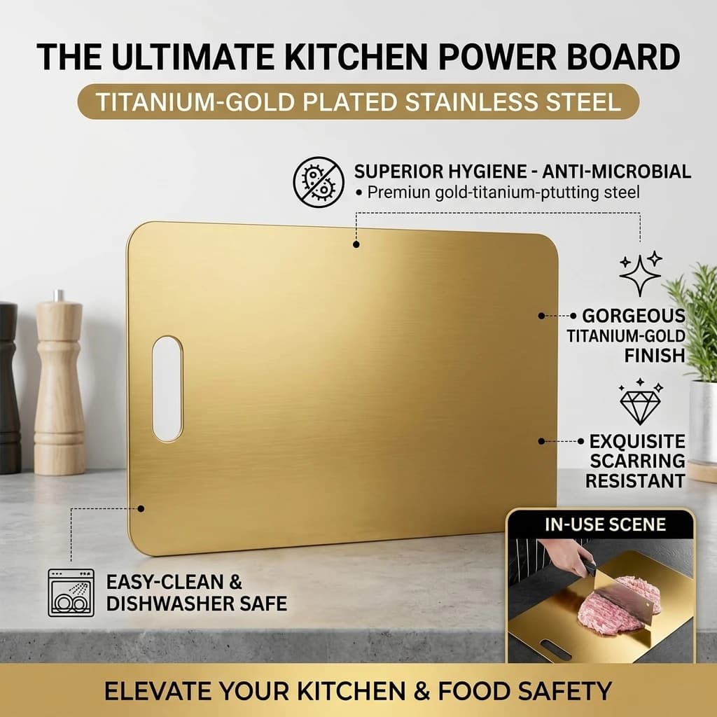 Stainless Steel Cutting Boards for Kitchen Double-Sided Chopping Board Food Grade Cutting Mat Serving Tray Meat Chopping Board
