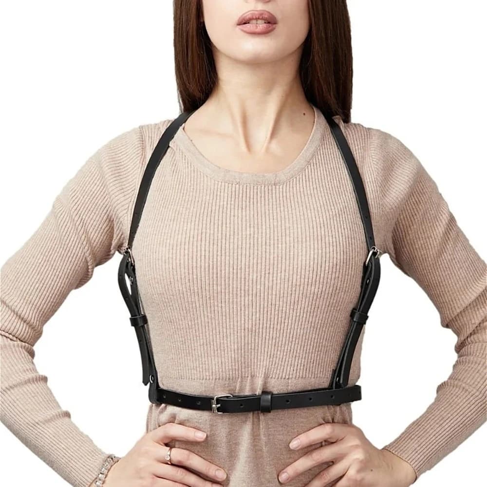 Cintura in Pelle PU da Donna, Stile Punk Gotico, Imbracatura per il Corpo, Accessorio per Abbigliamento Quotidiano Esotico