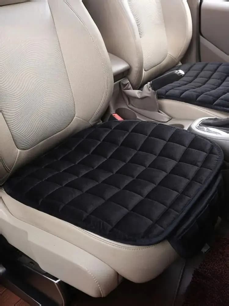 Cuscino per Sedile Auto Anteriore in Peluche Spesso, Antiscivolo, Caldo e Morbido, Coprisedile Universale