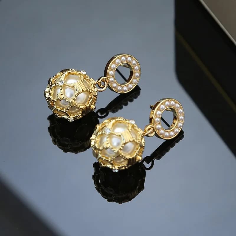 Nuovi Orecchini con Perle Cave da Donna in Argento S925, Orecchini di Lusso Leggero e Alla Moda