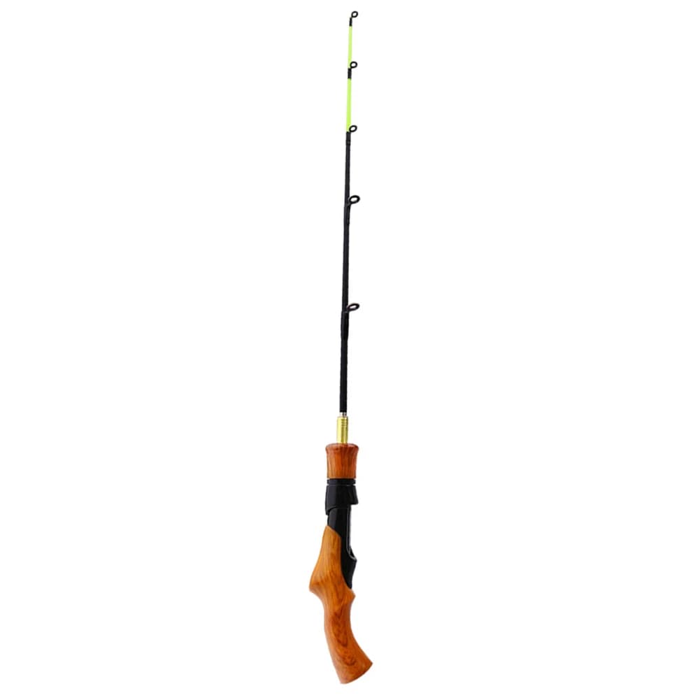 Canna da pesca sul ghiaccio portatile Accessori per attrezzatura Manico in legno Canna da pesca invernale per forniture portatili per la pesca all'aperto