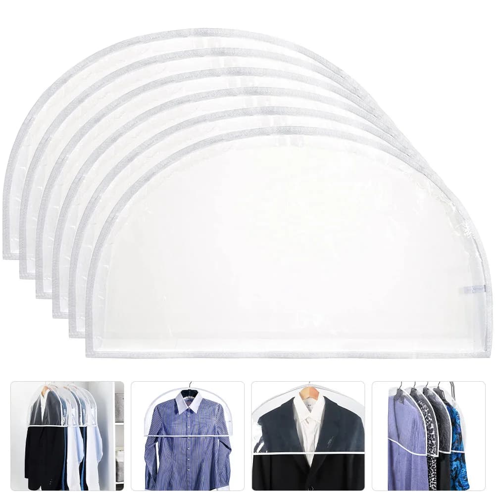 6 pezzi abbigliamento trasparente copertura della spalla vestiti appesi borse per indumenti trasparenti forniture per abiti da pane appendiabiti da viaggio in plastica