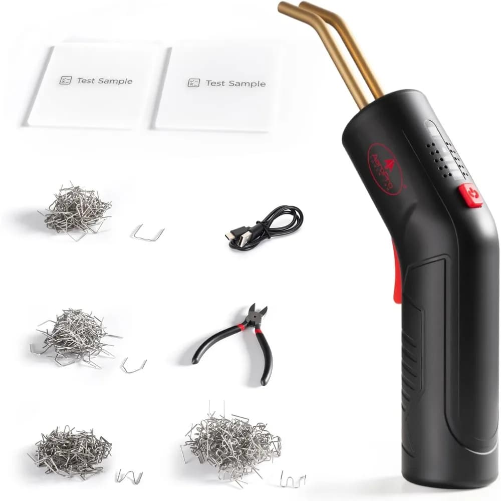 AEROPRO TOOLS Saldatore di plastica, Kit di saldatura di plastica, Kit di riparazione di plastica per cucitrice a caldo, Kit di saldatura per pistola per saldatura con cucitrice in plastica per