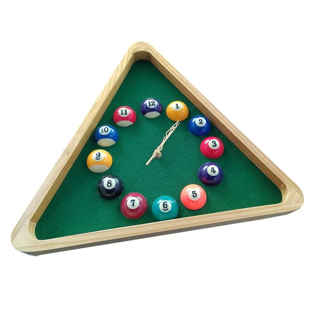 Billiard/pool Ball Triangle Wall Clock As A Housewarming Gift, Easy to Assemble