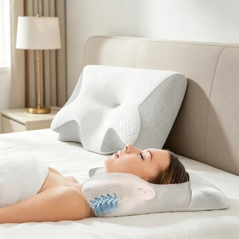Cuscino Memory Foam a Forma di Farfalla per il Collo, Sagomato per Alleviare il Dolore al Collo, Supporto per lo Stomaco, Cuscino Confortevole per Dormire