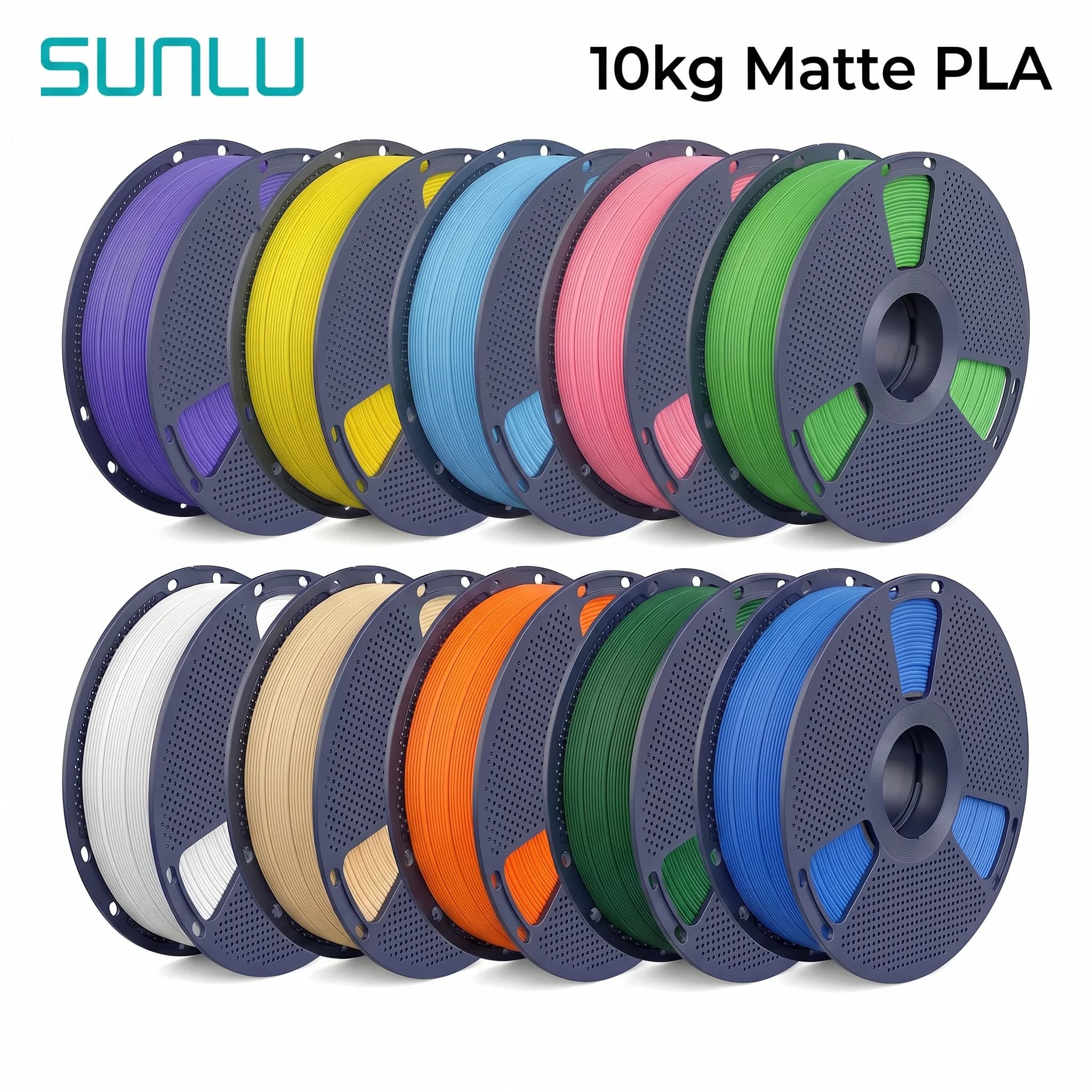 SUNLU Matte PLA filament 10kg 1.75mm 1roll/kg(2.2lbs) For 3D Printers Wrapped neatly Print smoothly