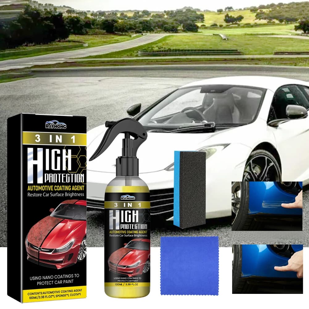 Cera Lucidante Spray 3 in 1 da 100ml per Riparazione Graffi Vernice Auto, Agente Lucidante e Rivestimento Vernice, Composto per Carrozzeria e Riparazione Graffi