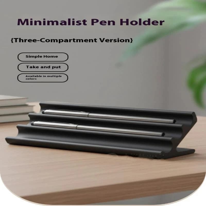 Portapenne Minimalista a 3 Scomparti, Espositore per Penne in Plastica, Supporto per Penne per Sopracciglia, Organizzatore da Scrivania Stampato in 3D