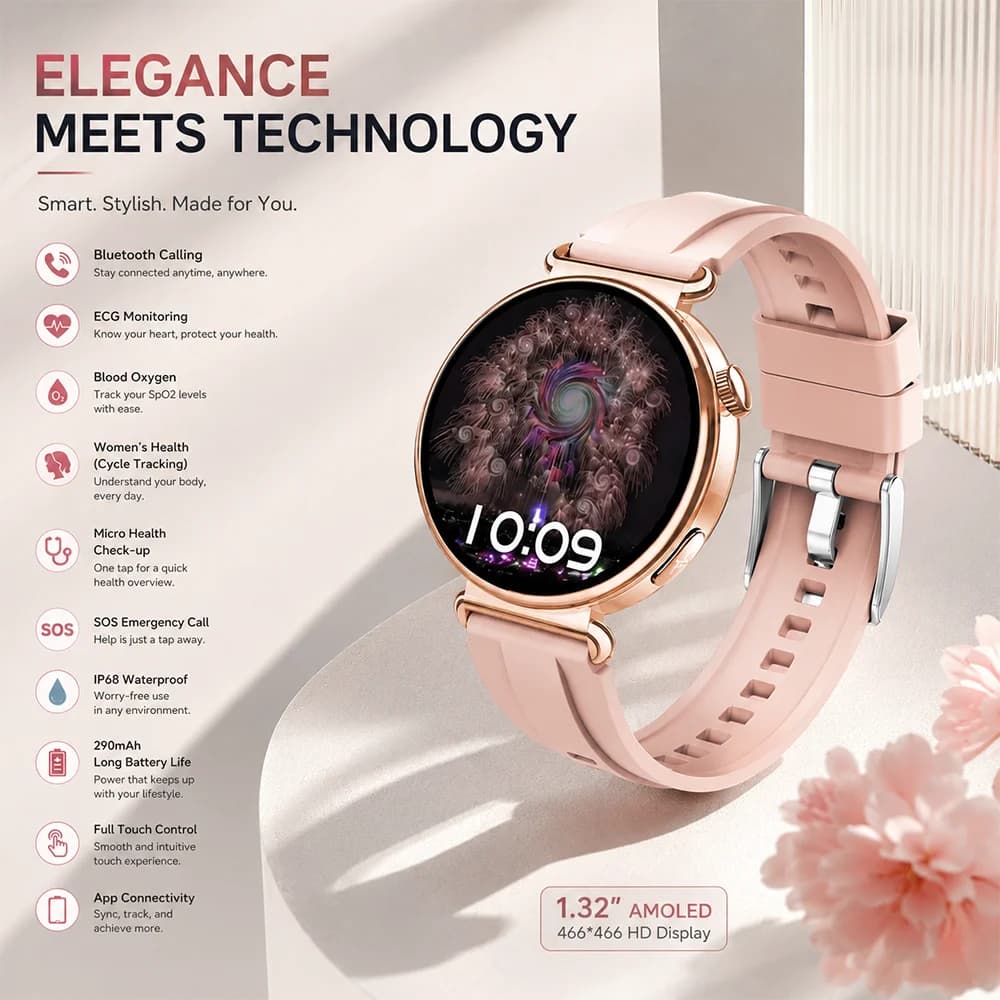 Daily Activity Tracker IP68 Waterproof 2026 Women Smart Fitness Watch Bluetooth Call AI Voice Assistant Heart Rate Sleep Monitor