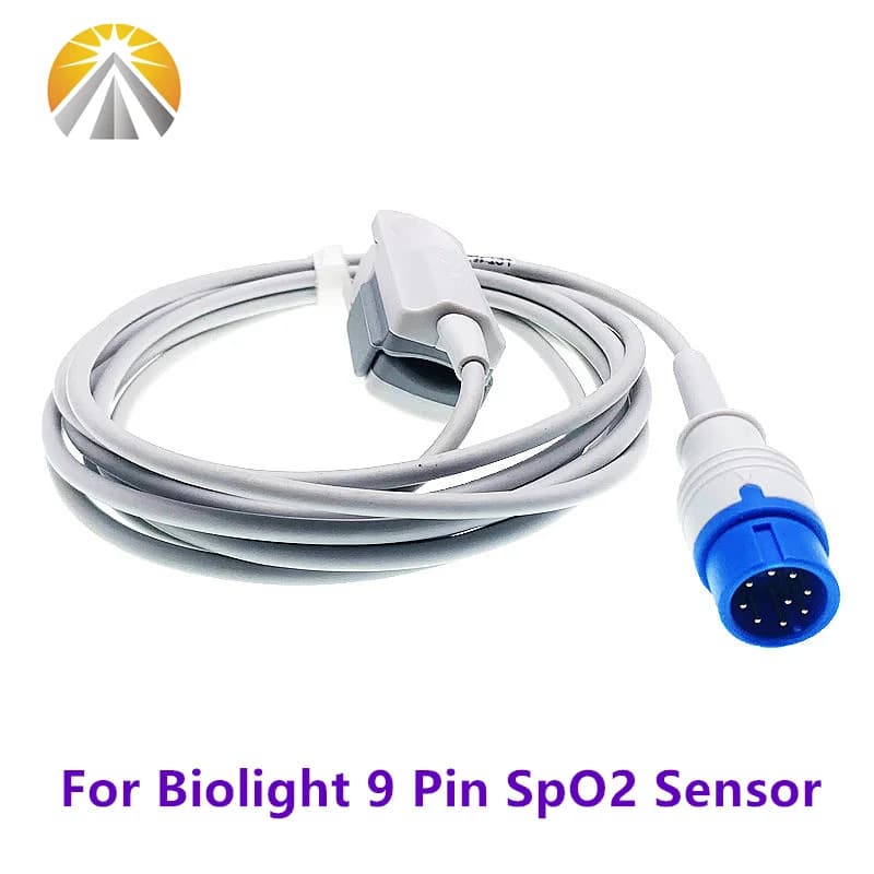 Per Biolight SpO2 Sensore Blu Rotondo 9 Pin Riutilizzabile Per Adulti Bambino Neonato Impulso Digitale Uscita PD Monitor Paziente A6 Q5 Q7 A8 A9