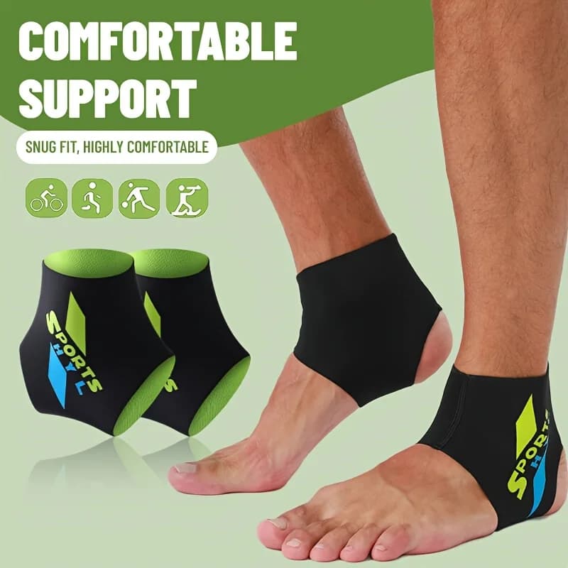2 Pezzi di Supporti Elastici Sottili per Caviglia, Adatti per Basket e Corsa, Traspiranti con Tallone Aperto e Chiusura