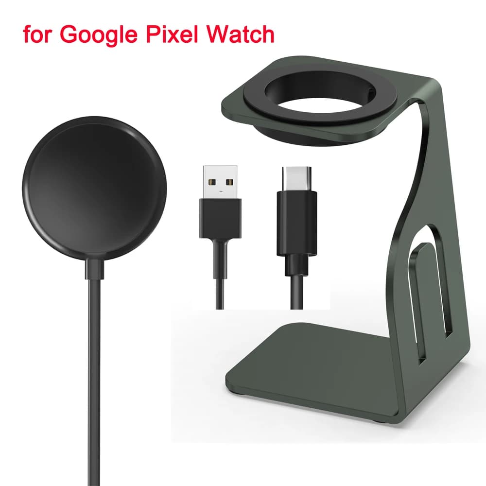 Supporto per caricabatterie in metallo per Google Pixel Watch 1 Stazione di ricarica wireless Base dock Supporto antiscivolo per caricabatterie Google Smartwatch