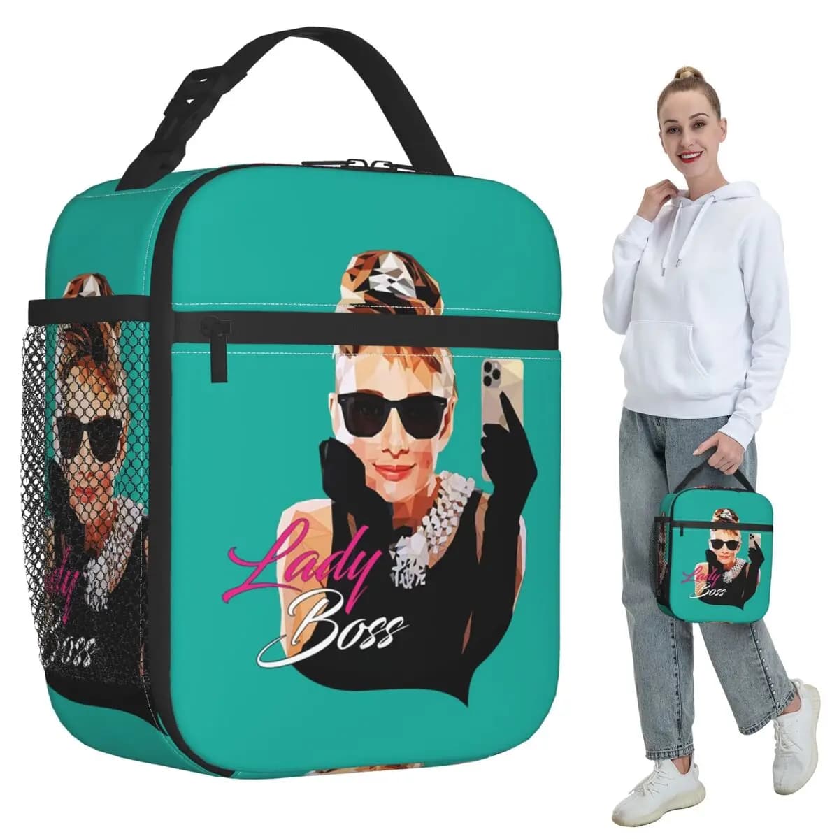 Borsa termica per il pranzo Hepburn Audrey Hepburn per donna, borsa termica per ufficio, contenitore termico per alimenti, contenitore portatile per il pranzo