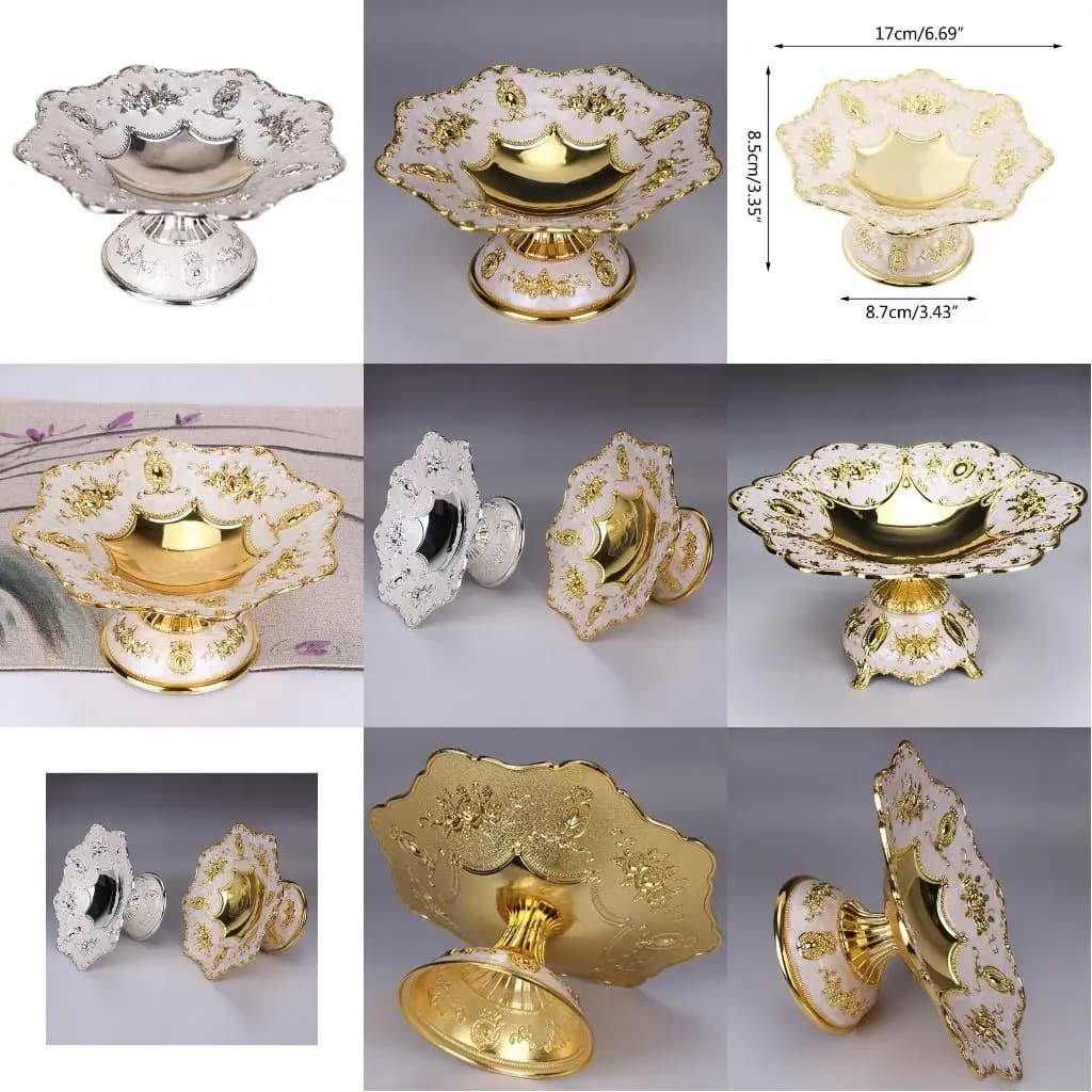 Vintage Table Snacks Tray Dried Fruit Plate Candy Fruit Nut Bowl Trinket Dish Plate Tea Tray Retro Jewelry Display Tray