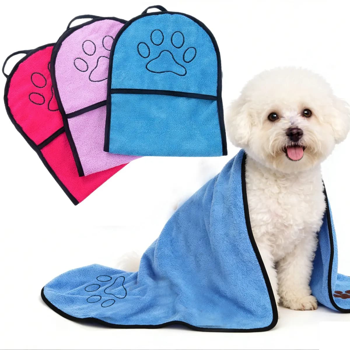 1 pezzo di asciugamano super assorbente per animali domestici, asciugamano da bagno ad asciugatura rapida per cani e gatti, essenziale per il bagno e la toelettatura di Golden Retriever, Teddy