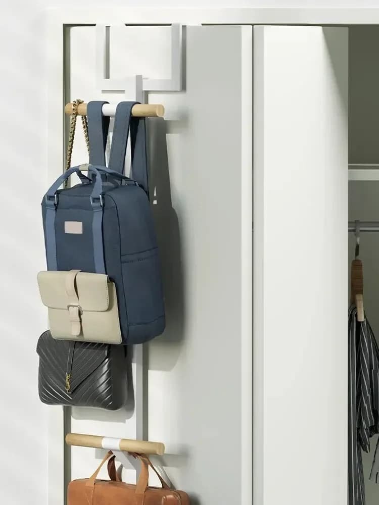 Simple Clothes Hanger Shoulder Bag Hook Behind The Door Iron Without Punching Backpack Rack Wardrobe Package Various