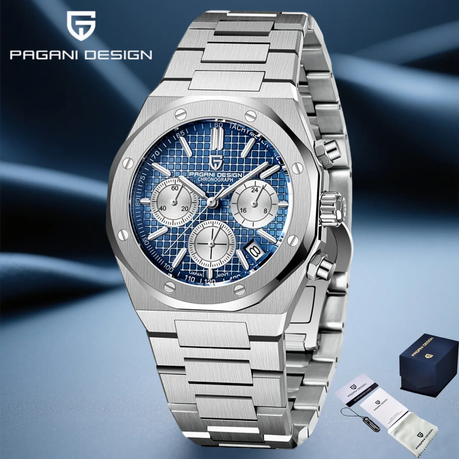 PAGANI Design 2025 New Men Watch Quartz VK63 Sapphire Crystal Luminous Stainless Steel PD1707 200m Waterproof Reloj Hombre