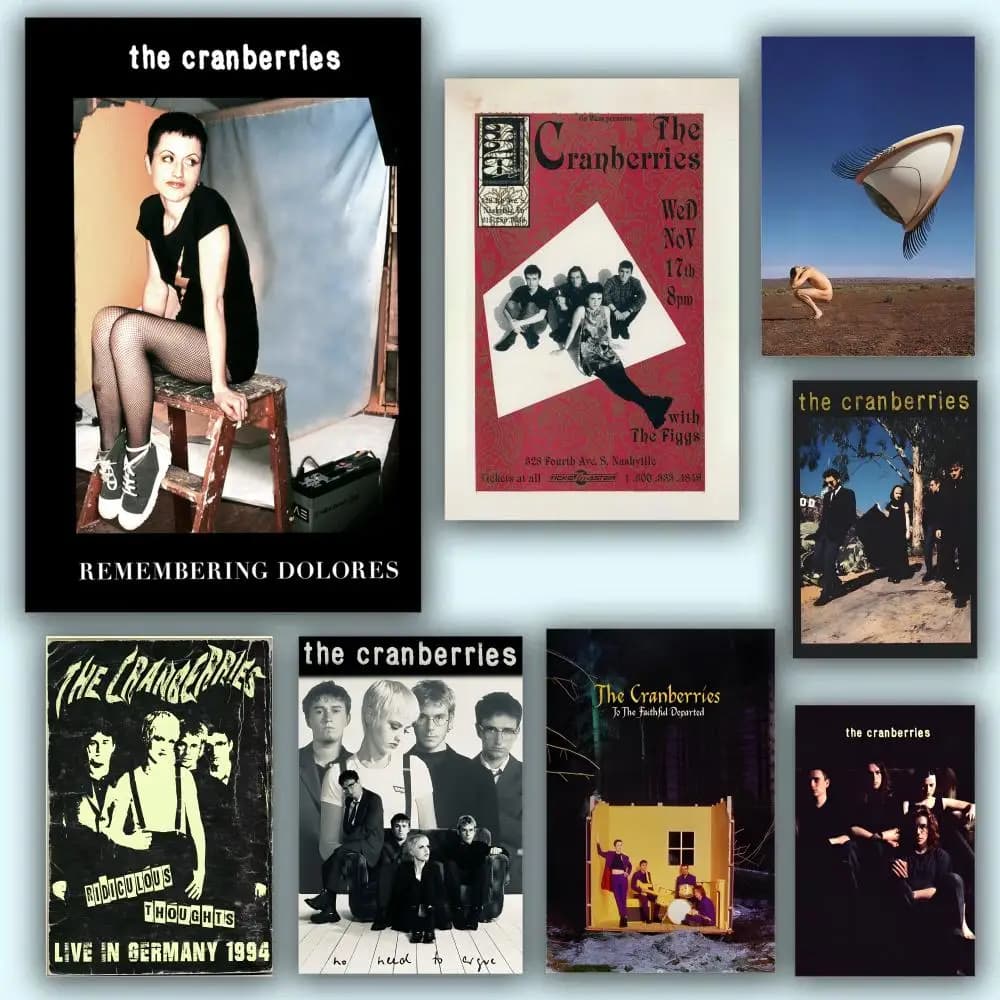 C-CranBeRries Band Copertina dell'album Poster Estetico HD PVC Wall Art - Impermeabile Resistente all'usura per Home Hotel Bar
