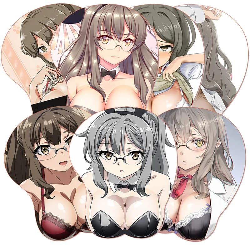 Anime Futaba Rio Tappetino per mouse 3D B_Bunny G_Girl S_Senpai Tappetino per mouse in silicone Titty Boobs Supporto per polso Tappetino per mouse Oppai Tappetino per mouse