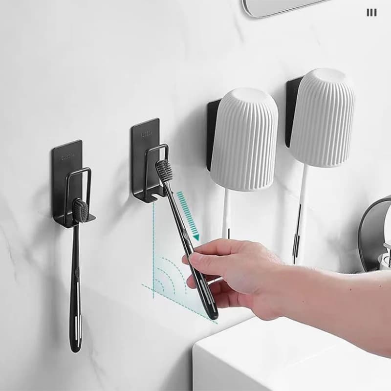Wall Toothpainting and Brush Holder Stainless Steel Stick Support for Waterproof Electric Toothbrush Product For Bathroom