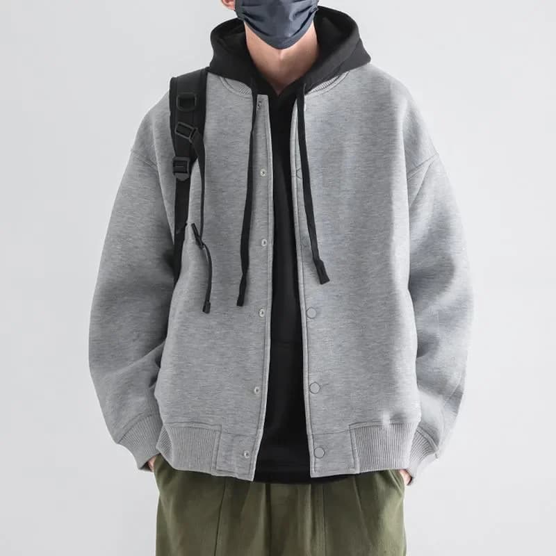Giacca uniforme da baseball ispessita in peluche da uomo di grandi dimensioni Giacca casual allentata di marca alla moda autunno e inverno