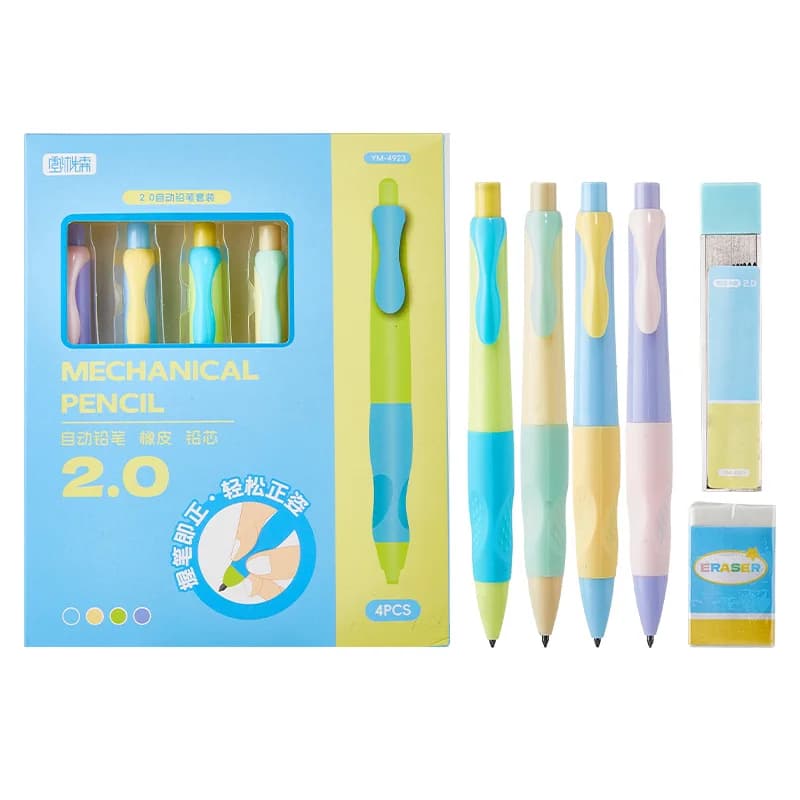 6-Piece Automatic Pencil Set, No-Sharpening Automatic Pencils, School Stationery with Eraser, Auto Lead Core, Holiday Gift, Scho