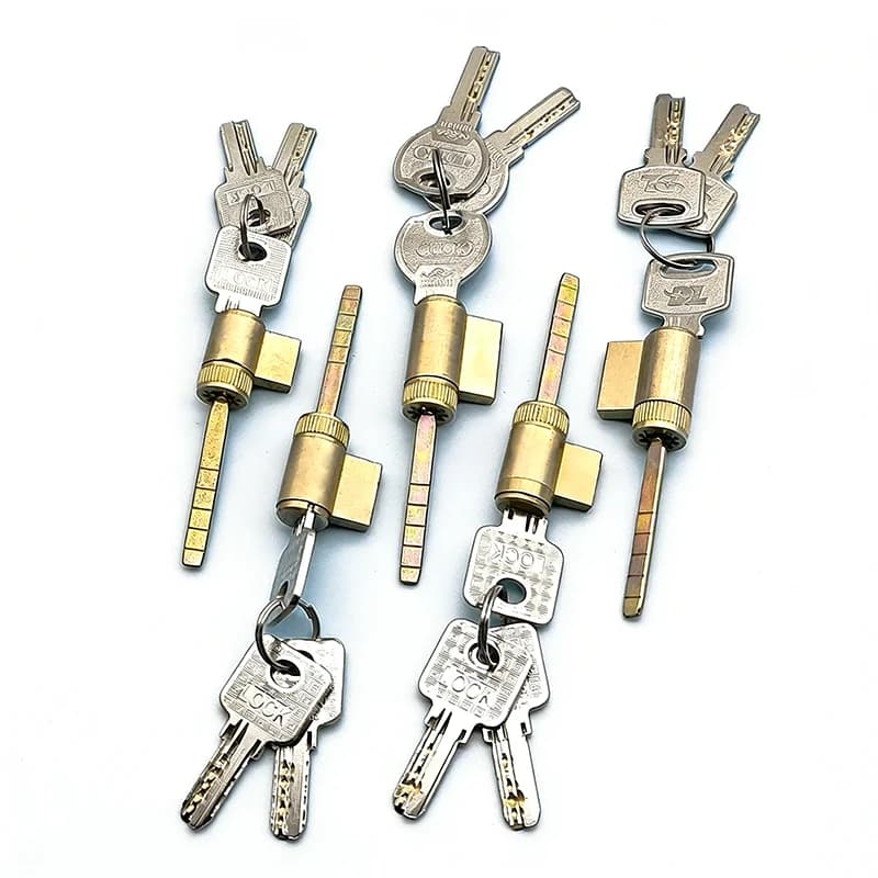 Serratura con serratura per porta, maniglia per cilindro, chiave per serratura a pressione, porta interna in ottone 9 # Asta centrale hardware singola