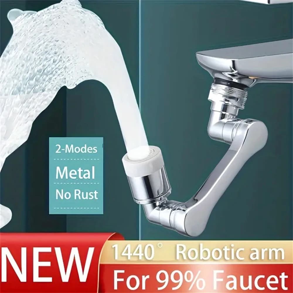 1440 ° Rubinetti di rotazione Prolunga Testa spruzzatore Robot da cucina universale Braccio Estensione Rubinetto Aeratore Miscelatore Gorgogliatore Ugello rubinetto acqua