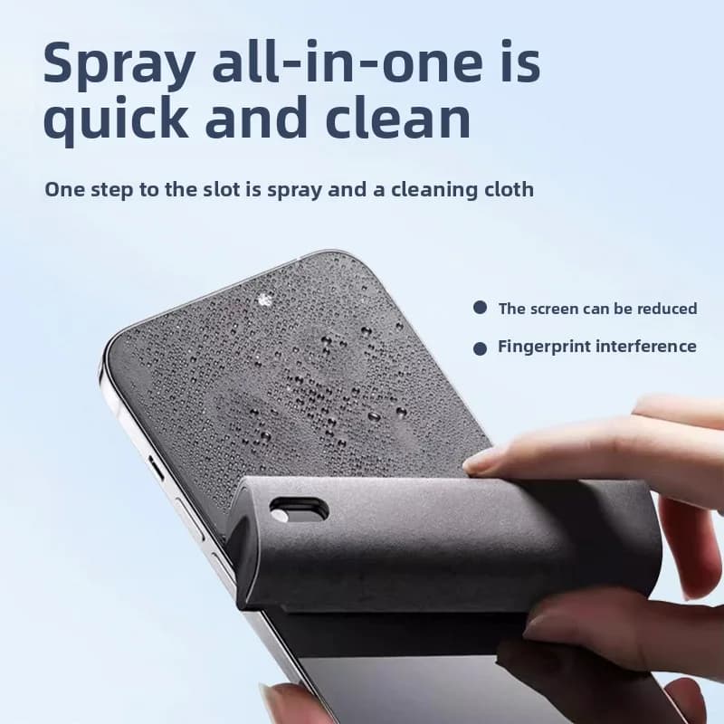 2 in 1 spray cleaner for phone screen, tablet, car touchscreen cleaning kit with microfiber cloth, safe and effective