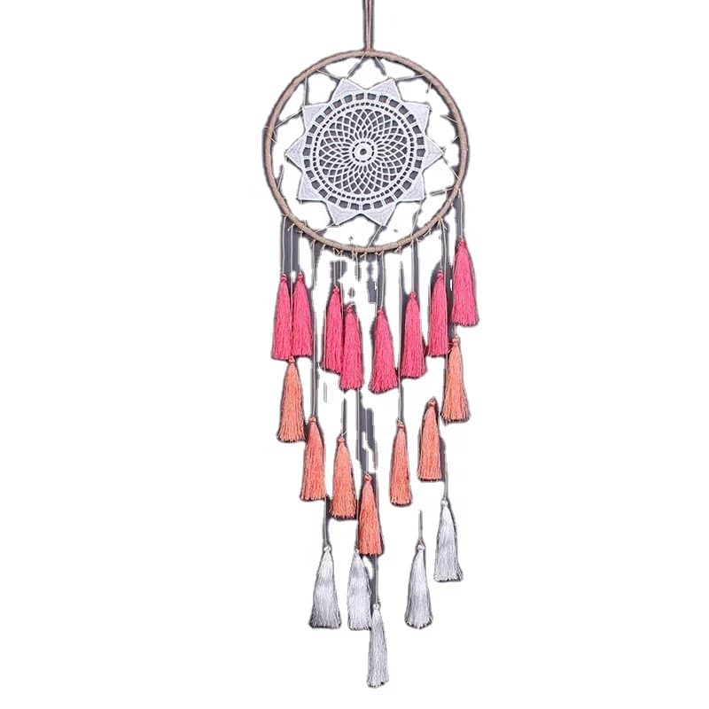 Indian style lace hemp rope hand-woven dreamcatcher silk nylon tassel home wall decoration