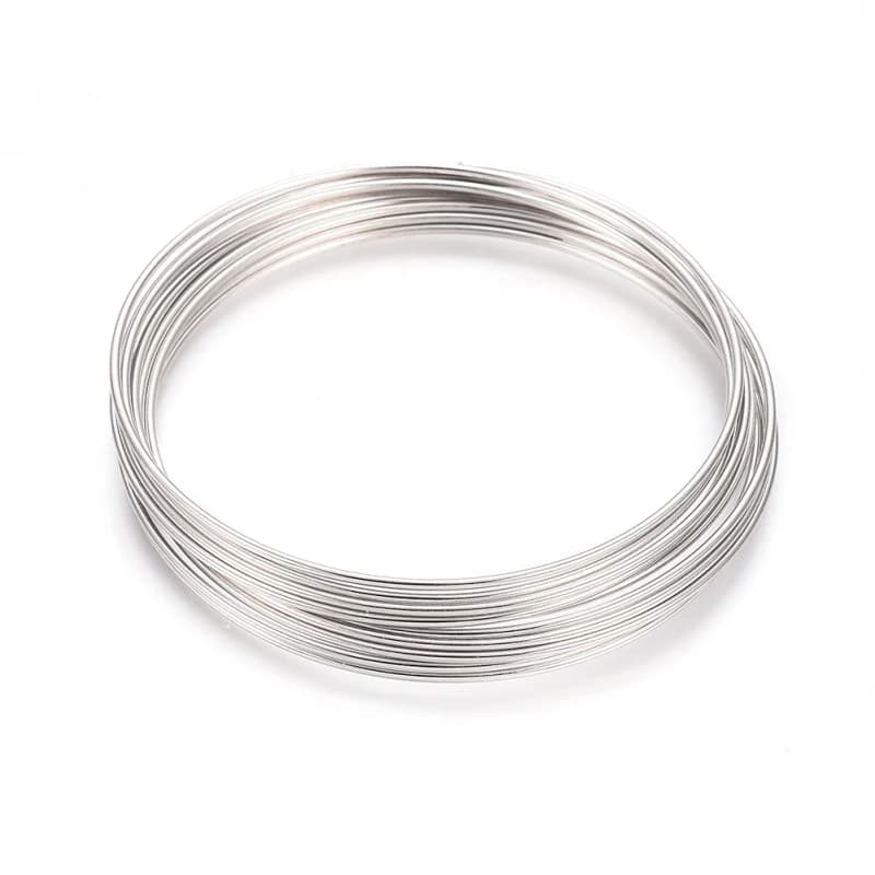 circa 10 cerchi/set di braccialetti in filo di memoria in acciaio che realizzano platino senza nichel, filo da 5,5 cm: calibro 18, 1,0 mm