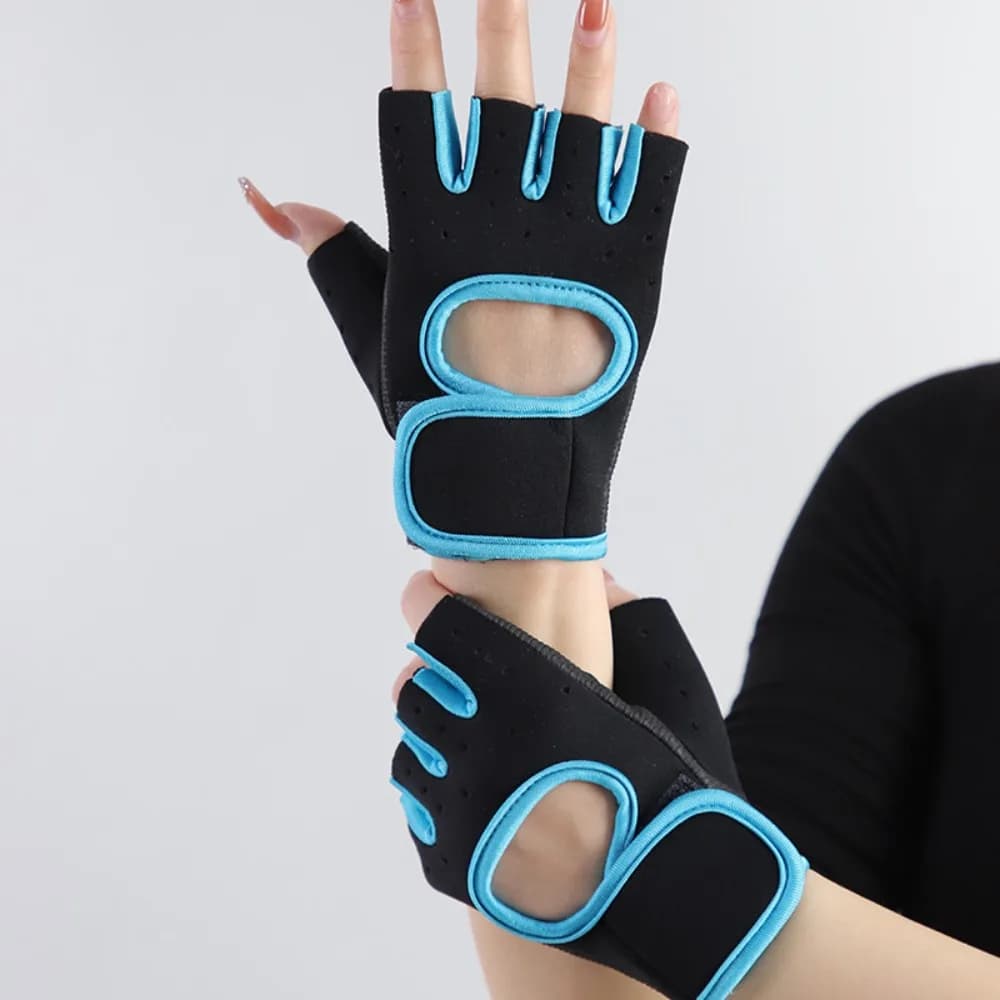 Guanti da Fitness in Silicone per Sollevamento Pesi, Mezze Dita Traspiranti con Dorso Cavo Antiscivolo per Palestra, Uomo e Donna