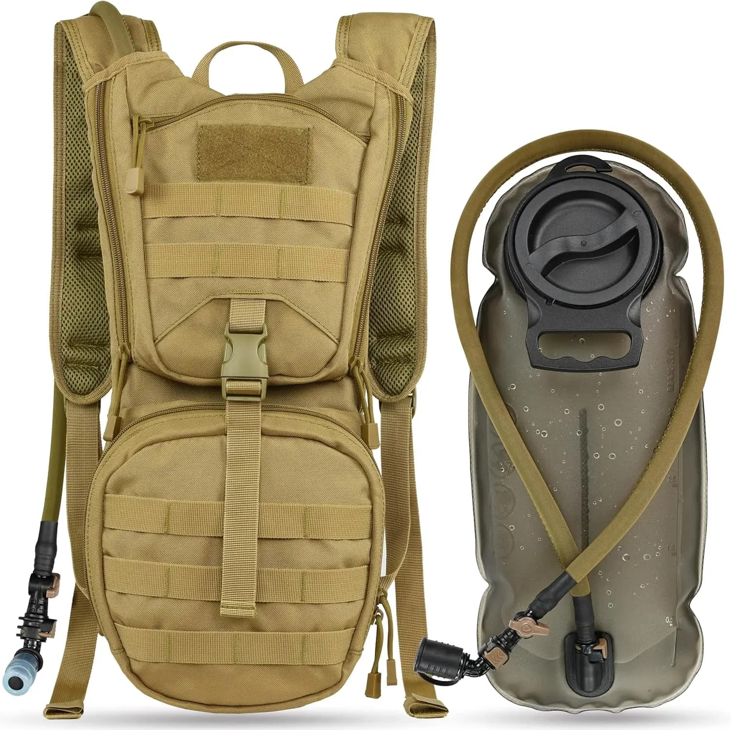 Zaino tattico Molle con sacca idrica da 3 litri in TPU, zaino militare per ciclismo, escursionismo, corsa, arrampicata, caccia
