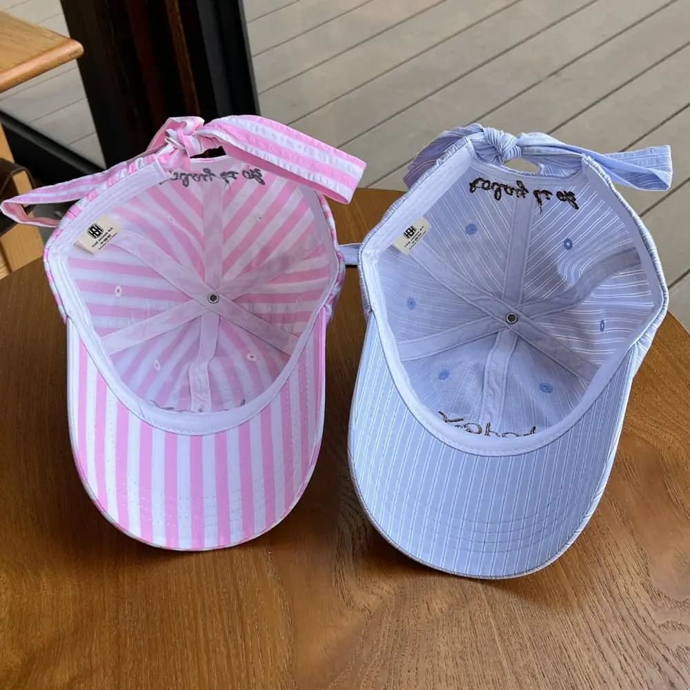 Creative Letter Embroidery Baseball Cap Bow Ribbon Design Y2K Cotton Baseball Cap Sunscreen Cute Sun Hat Outdoor