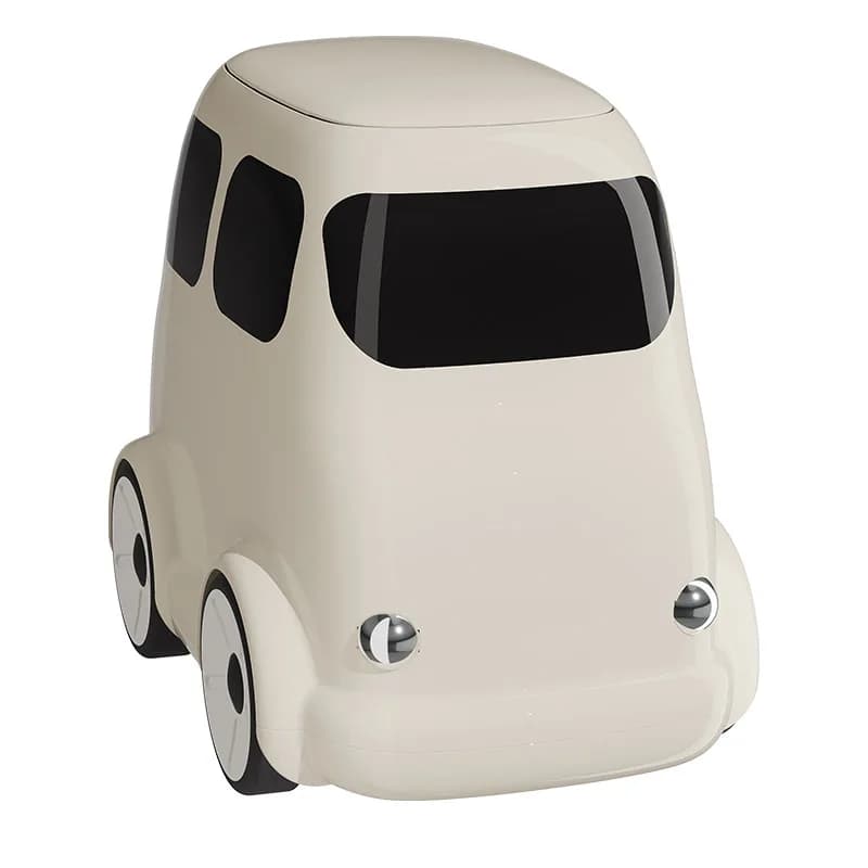 For Trash Can Cartoon Bus Storage Bucket Household Living Room Bedroom High-value Ornament with Lid Sealing Creative Trash Can