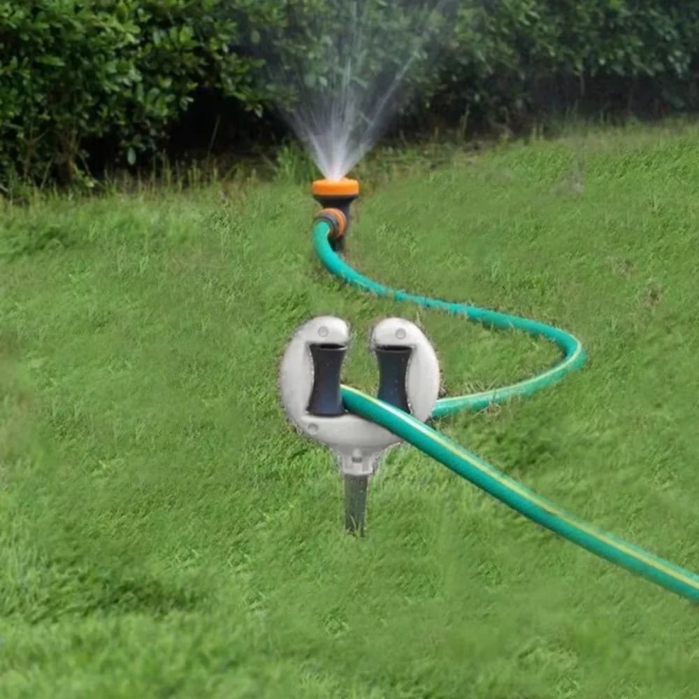 Supporto per Tubo da Giardino con Punta a Rullo, Guida per Tubo in Ferro Resistente, Attrezzo per Irrigazione da Giardino e Fattoria
