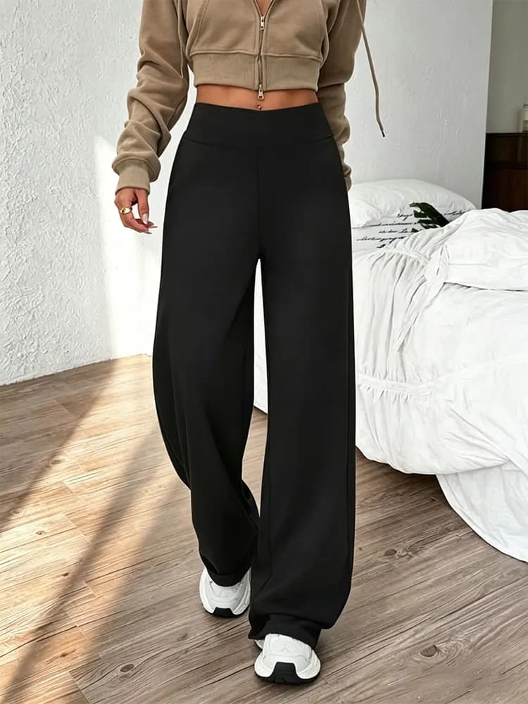 Pantaloni Sportivi Casual da Donna, Larghi e Comodi, per Corsa all'Aperto, Gamba Larga, Stile Jeans, Leggeri, Drappeggiati, per Yoga, Uso Quotidiano
