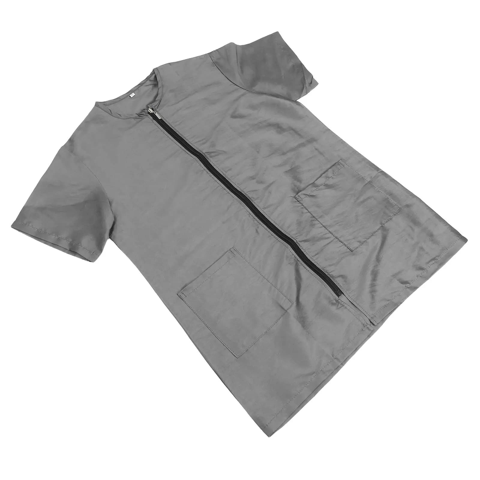 Dog Grooming Smock Waterproof Short Sleeve Pet Grooming Jacket Anti Static Zipper Pocket Pet Salon Uniform Workwear
